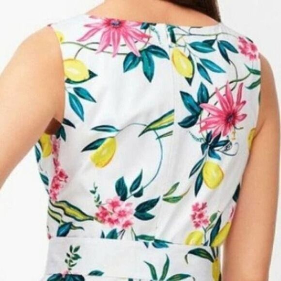 Talbots RSVP lemon floral tank belted dress Size 12P - Picture 7 of 13